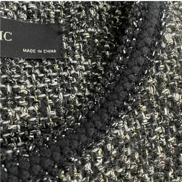 ZARA WOMEN BLACK TWEED JACKET WITH METALLIC THREAD SIZE XS - Picture 9 of 9